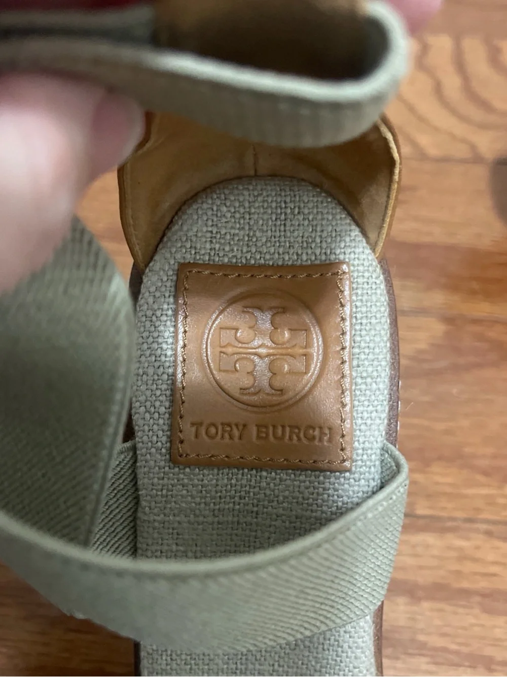 TORY BURCH Frieda Platform Wedge Espadrille Sandal High Heel Brown Tan Women 8M